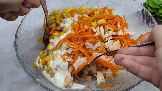 Беру МОРКОВЬ по-корейски и Готовлю этот ОБАЛДЕННЫЙ Салат за 5 минут! Просто Все Смешиваю! #салат смотреть онлайн