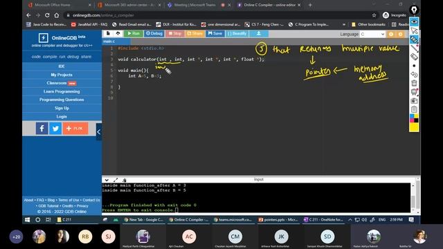 46. Pointer as Function Argument, Function Returning Pointers and Pointers to Function in C Prog.