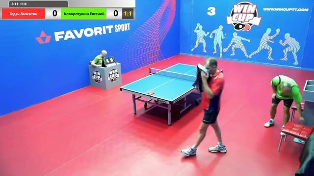 Гедзь Валентин 3-1 Коворотушин Евгений Дневной турнир WIN CUP Зал 3 01.08.2019 Эфир прямой смотреть онлайн