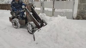 чистка снега мини погрузчиком. отвал для снега