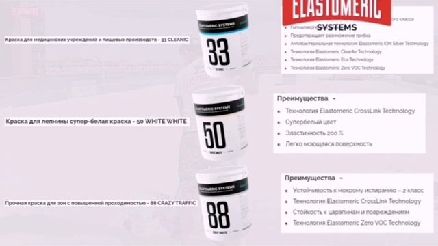 Акриловые резиновые краски премиального качества от производителя Эластомерик Системс