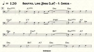 Beautiful Love / No Bass Backing Track (Bass Clef)