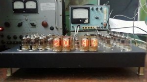 Часы на радиолампах, тест/Radio tube clock, test/№3