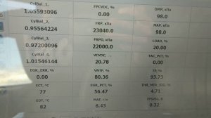 показания по форскан через 10-15 км езды транзит 2.2