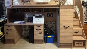 Детская двухярусная кровать со шкафом