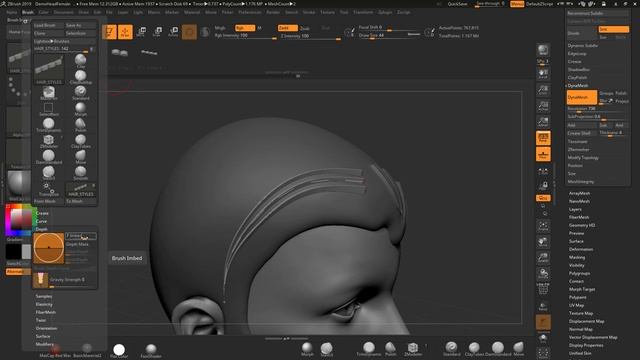 Creating Hair in ZBrush 2019 - FREE Brush (720p)