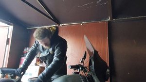 Типичный запуск мотоцикла #УРАЛ зимой.