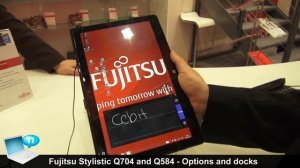 Fujitsu Stylistic Q704 with keyboard dock and Stylistic Q584 with Smart Card Shell