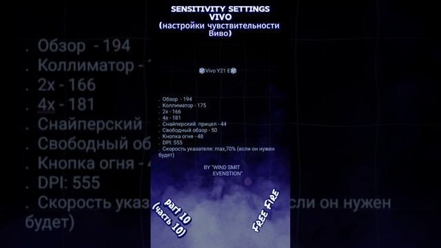 (ч10)ТОП-27 НАСТРОЕК НА ВИВО Vivo Фри Фаер! | чувствительности на все телефоны в Free Fire #фрифаер