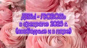 ДЕВЫ - ЛЮБОВЬ в феврале 25г. (одинокие и в паре).