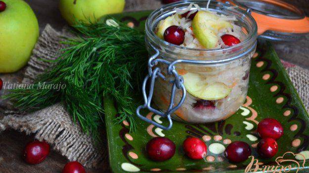 Квашеная капуста с яблоками и клюквой