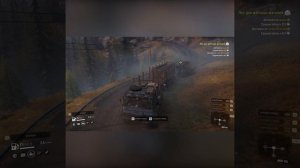 Перевернул прицеп с брёвнами в Snowrunner