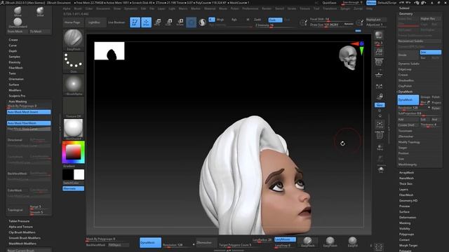 Creating stylized hair in Zbrush