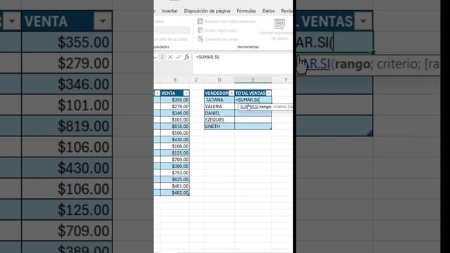 cómo usar la función sumar.si en excel #excel #tutorial #tipsinformatica #excelavanzado #ordenador