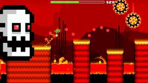 Прохожу уровень с черепом скелета из geometry dash zubzero на 100%