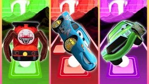 MONSTER TRAIN VS MCQUEEN VS CHICO | Tiles hop battle