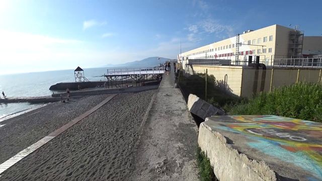 Адлер. Отличная погода ☼ Тёплое море. Пляж Парус ж/д Вокзал. Вагонное депо. смотреть онлайн