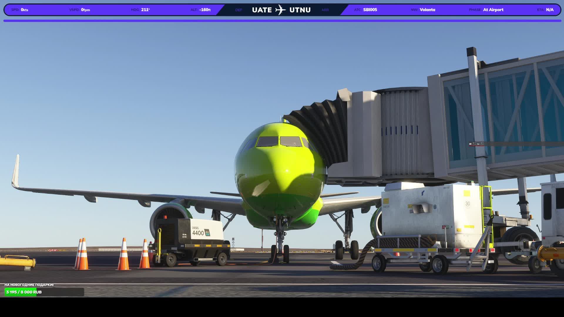 MSFS2024, Fenix simulations A320-200 SL, SBI005, Vatsim, Aktau(UATE) - Urgench(UTNU)