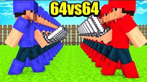 64 VS 64 УНИЧТОЖИТЬ ВРАГА ПОЧТИ НЕВОЗМОЖНО! МАЙНКРАФТ БЕД ВАРС смотреть онлайн