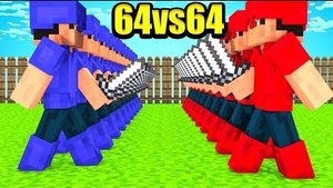 64 VS 64 УНИЧТОЖИТЬ ВРАГА ПОЧТИ НЕВОЗМОЖНО! МАЙНКРАФТ БЕД ВАРС