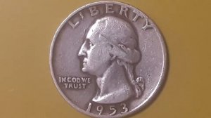Серебряный Квотер США 1953 (Silver Quarter USA 1953)