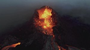 Извержение вулкана в Исландии. Море магмы и лавы