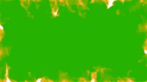 Огненная рамка на зеленом и черном фоне. Хромакей