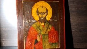 Икона Николай Чудотворец - реставрация старой иконы