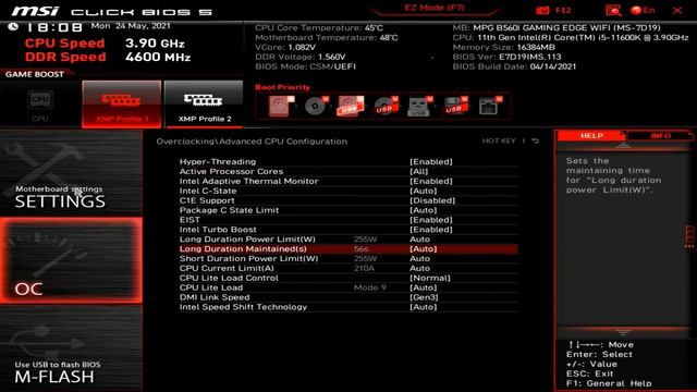 MSI MPG B560I GAMING EDGE WIFI