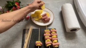 Вкусная закуска из сосисок за 10 минут.Мини ШАШЛЫЧКИ из сосиски.Қазақша рецепт