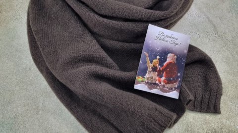 Палантин на вязальной машине