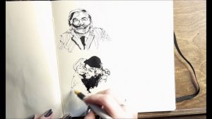 Ускоренное рисование перьевой ручкой и параллель пеном.