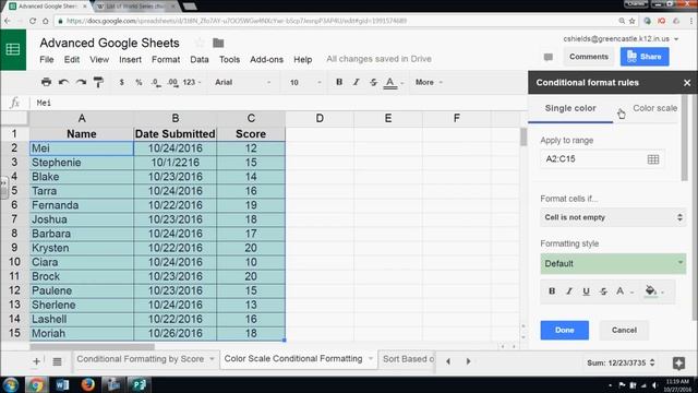 Advanced Google Sheets