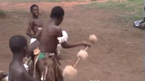 Zulu traditional dances by teenagers in a small Zulu village