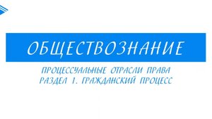 10 класс - Обществознание - Процессуальные отрасли права. Гражданский процесс