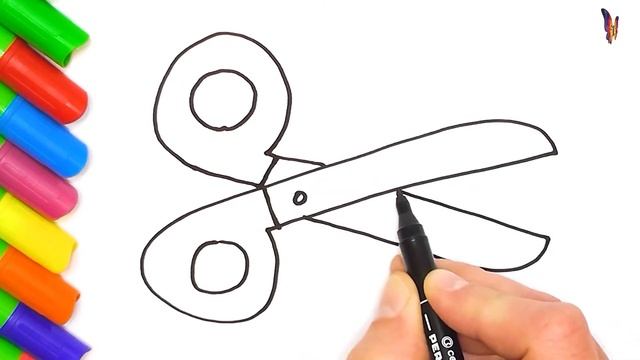 Как нарисовать ножницы для детей / How to draw scissors easy for kids смотреть онлайн