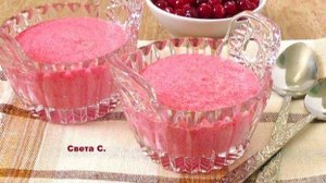 Клюквенный мусс с манкой