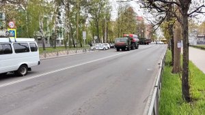 Проход парадной техники в Ярославле 9 мая 2924 года.