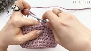 Обвязка корзины из шнура | Способ 3 | Корзинка крючком