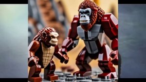 Годзилла и Конг новая империя: Лего наборы от нейросети.