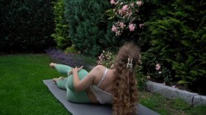 yoga with flowers