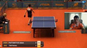 Pattantyus Adam - Tan Ruiwu (7ой сет) матч с комментарием Зоненко