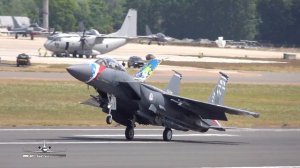 (4K) McDonnell Douglas F-15E Strike Eagle USAF arrival RAF Fairford RIAT 22 AirShow 92-0364