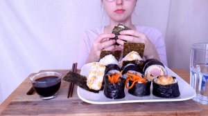 МУКБАНГ Кимпаб онигири АСМР | MUKBANG Gimbap onigiri ASMR
