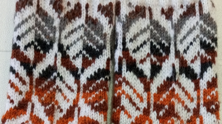 носки спицами " Листья" , жаккард, 1 я часть. смотреть онлайн