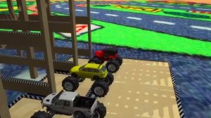 Раскрашенная водная горка с гоночным автомобилем на уличных транспортных средствах |