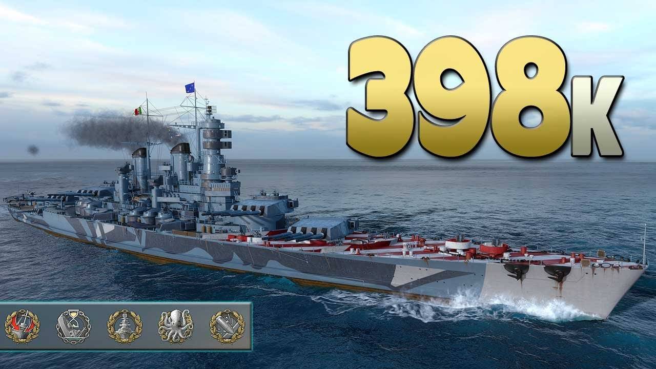 Кристофоро Коломбо с почти 400к урона в игре - World of Warships