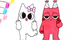 Научитесь нарисовать БАНБАНА и БАНБАЛИНУ вместе в стиле KAWAII (Сад Банбана)