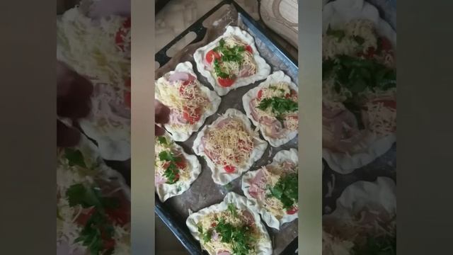 Слоёные пиццы на скорую руку!