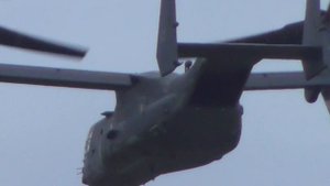 good USAF CV22 Osprey 0063 low flyby RAF Mildenhall 10Nov16 1106a & ac130
